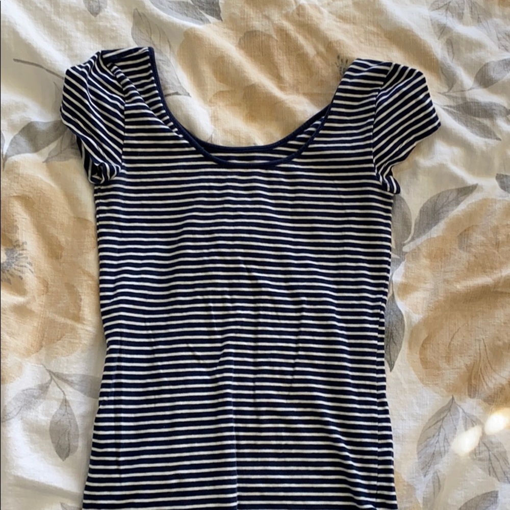 Blue Striped GAP Short Sleeve Shirt